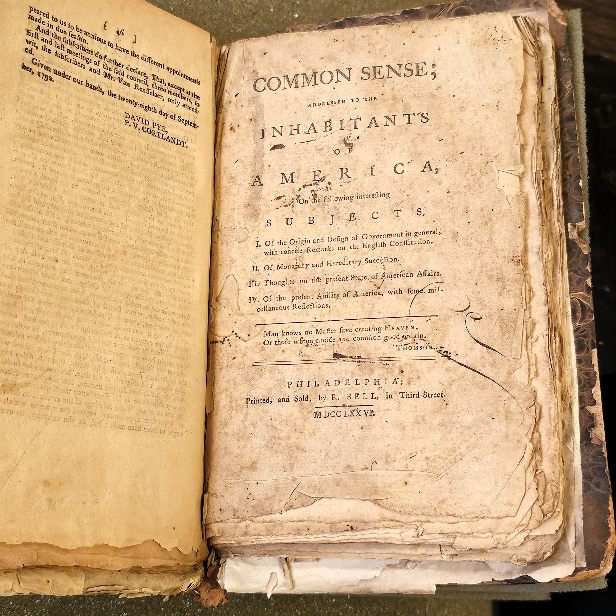 Thomas Paine's Common Sense First Edition