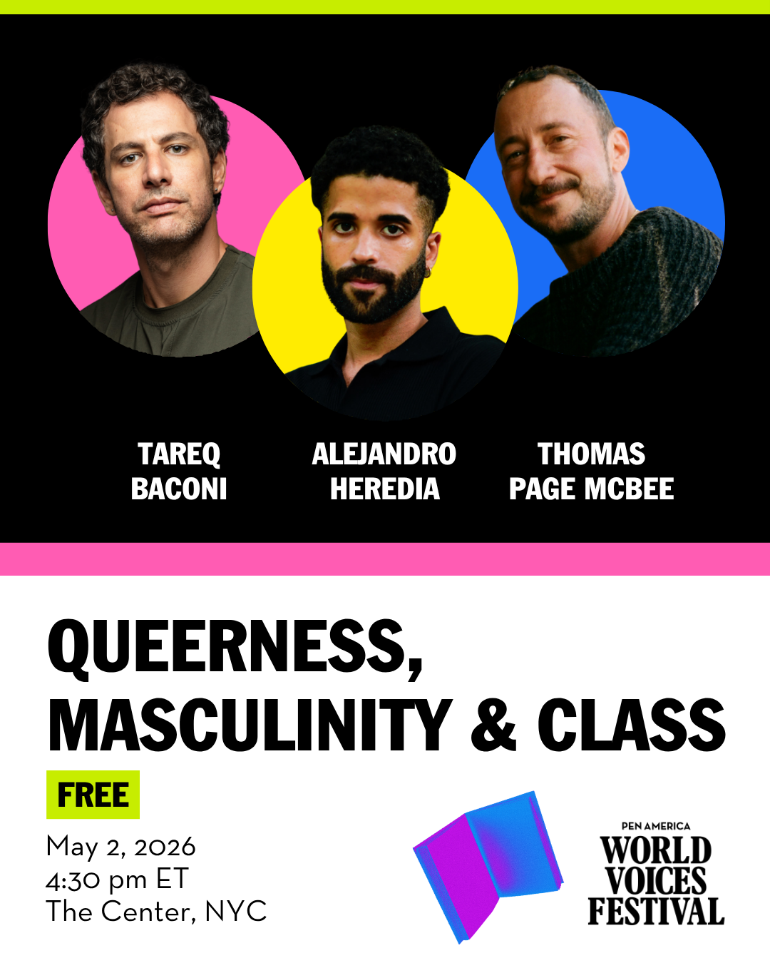 Queerness, Masculinity, and Class (PEN America World Voices Festival 2026)